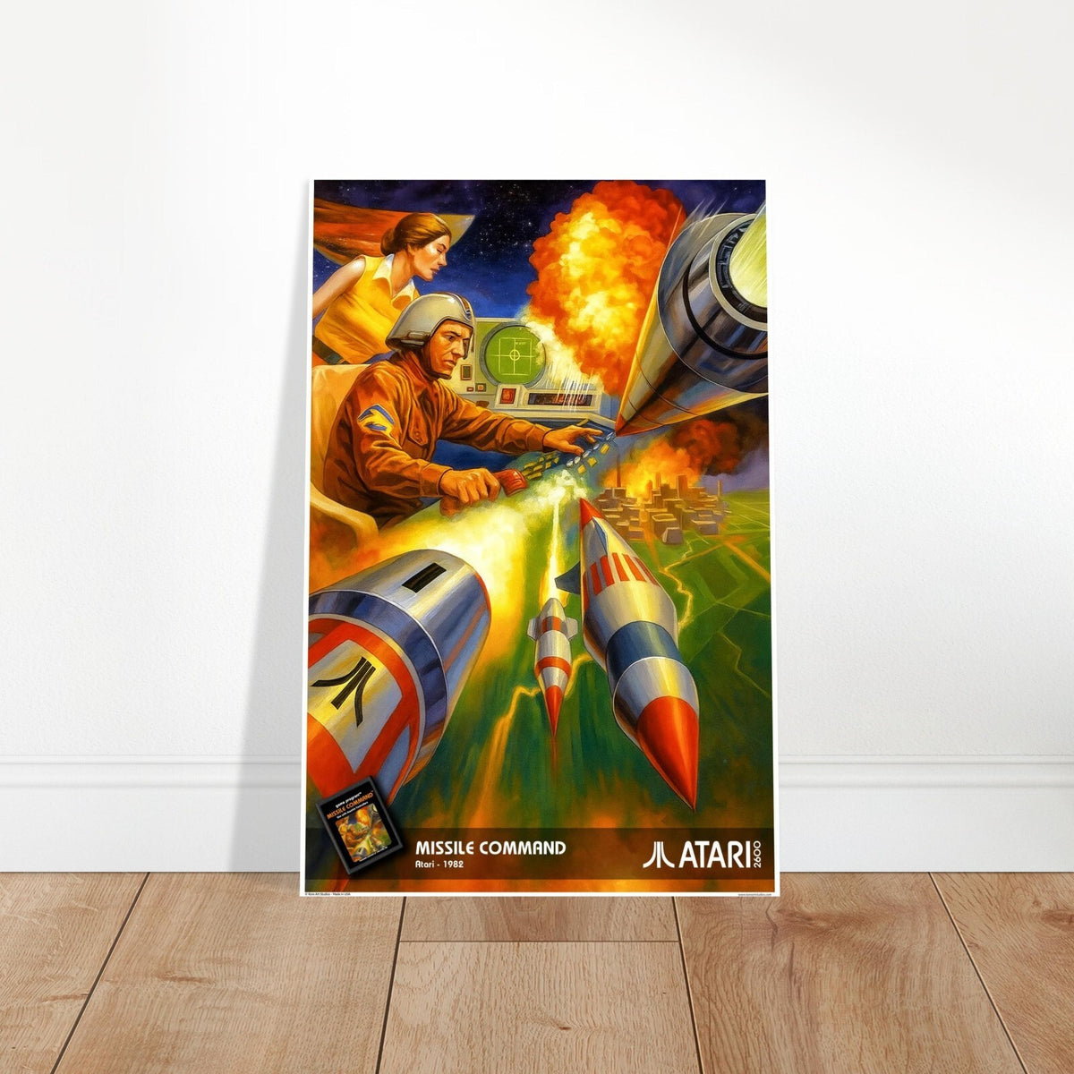MISSILE COMMAND ATARI 1982 POSTER - ROCKET DEFENSE MILITARY WAR STRATEGY 2
