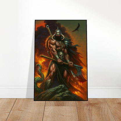 DEATH DEALER FANTASY WARRIOR BARBARIAN SKULL HELMET SWORD POSTER 2