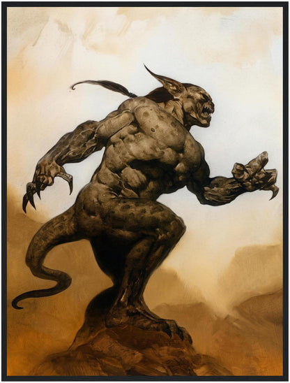 Demon of the Earth by Gerald Brom (1995)- Framed Poster 24in x 32in