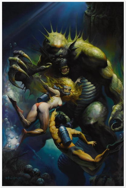 Ken Kelly Demon of the Deep Poster – Classic 1992 Fantasy Monster Art