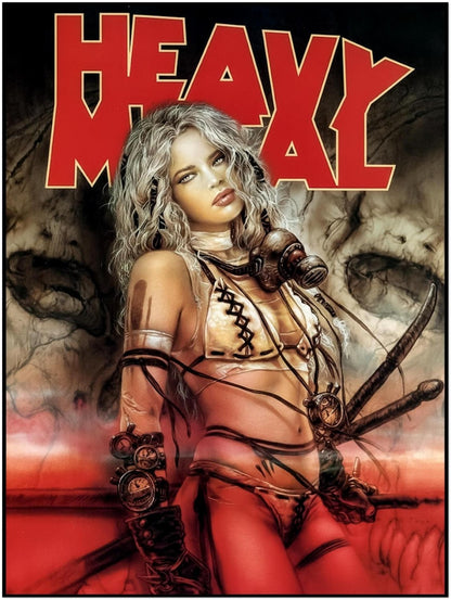 LUIS ROYO - HEAVY METAL - POST-APOCALYPTIC WARRIOR POSTER - MAGAZINE V28N4
