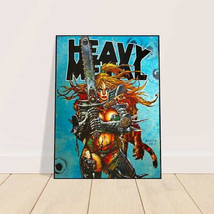 SIMON BISLEY HEAVY METAL V35 #7 POSTER – FEMALE WARRIOR WITH CHAINSAW COVER 2