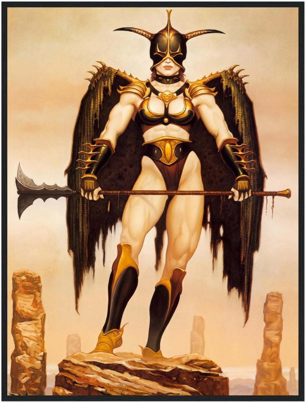 The Valkerie by Gerald Brom (1992) - Framed Poster 24in x 32in