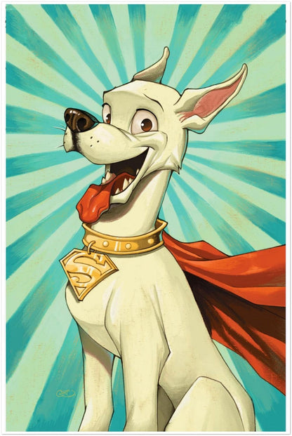 KRYPTO THE SUPERDOG POSTER - DC COMICS SUPERMAN'S BEST FRIEND HERO PET ART