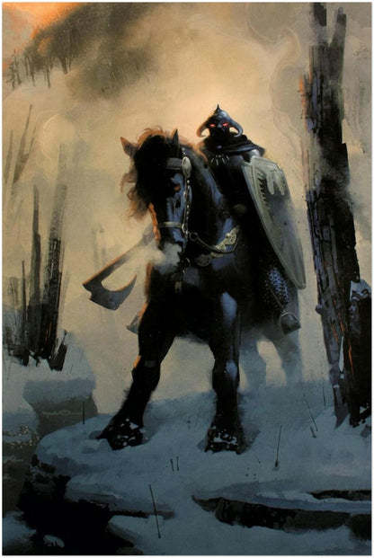 Death Dealer by Frank Frazetta - Poster of Magazine Cover Artwork - Comics Art