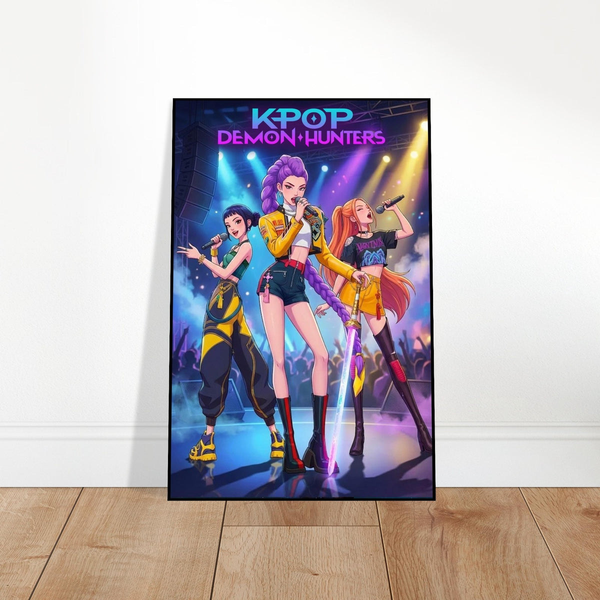 K-POP DEMON HUNTERS POSTER – ANIME KPOP GIRLS AT STAGE WALL ART PRINT UNFRAMED 2