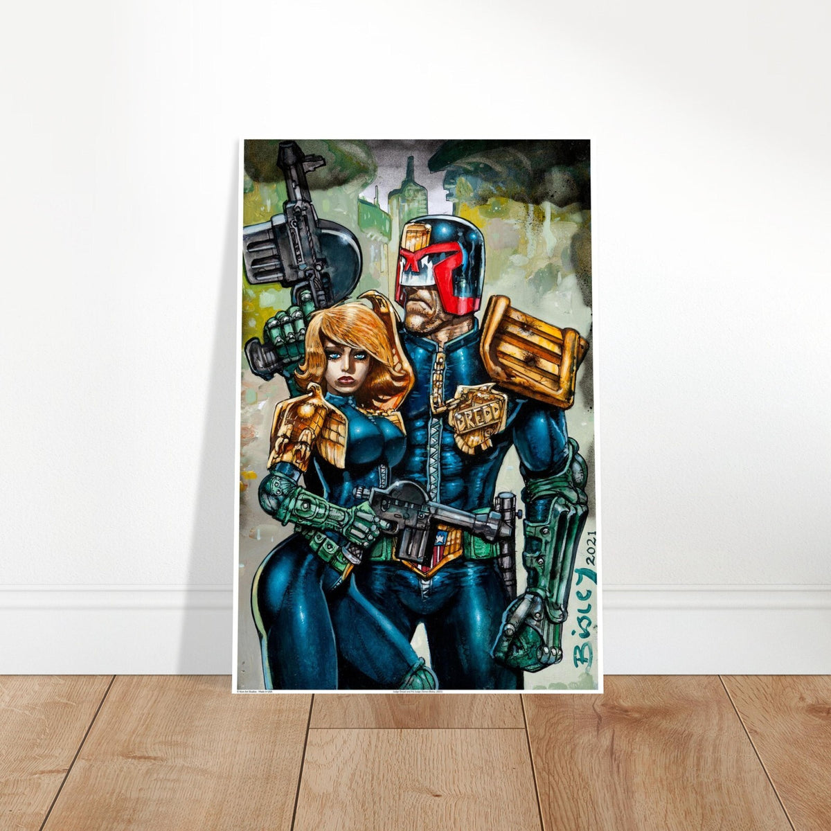 Judge Dredd & Psi-Judge Poster – Re-Print of Simon Bisley’s 2021 Artwork 2