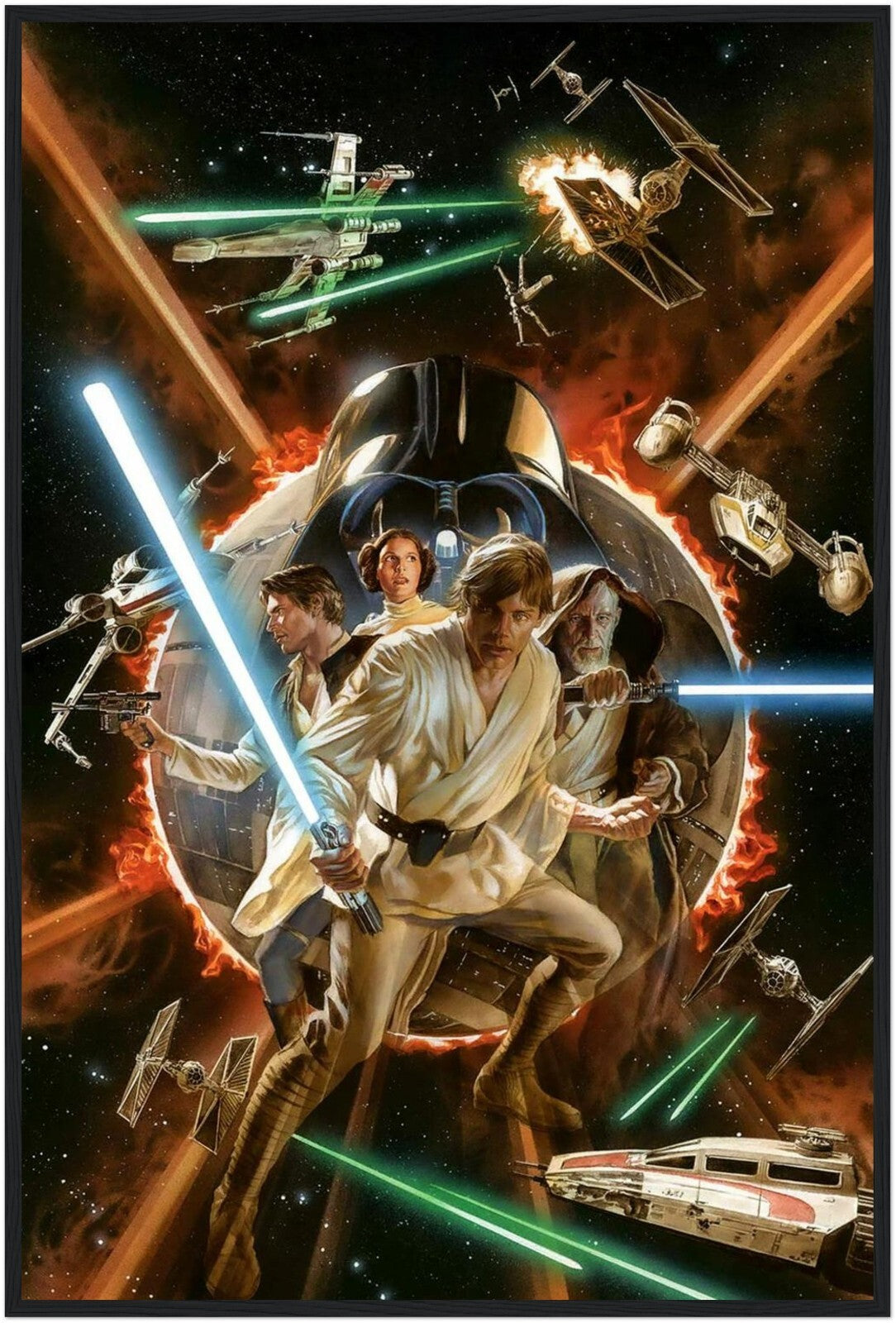 Star Wars Framed Poster, Alex Ross 2025 Art Tribute, Luke Skywalker & Galactic