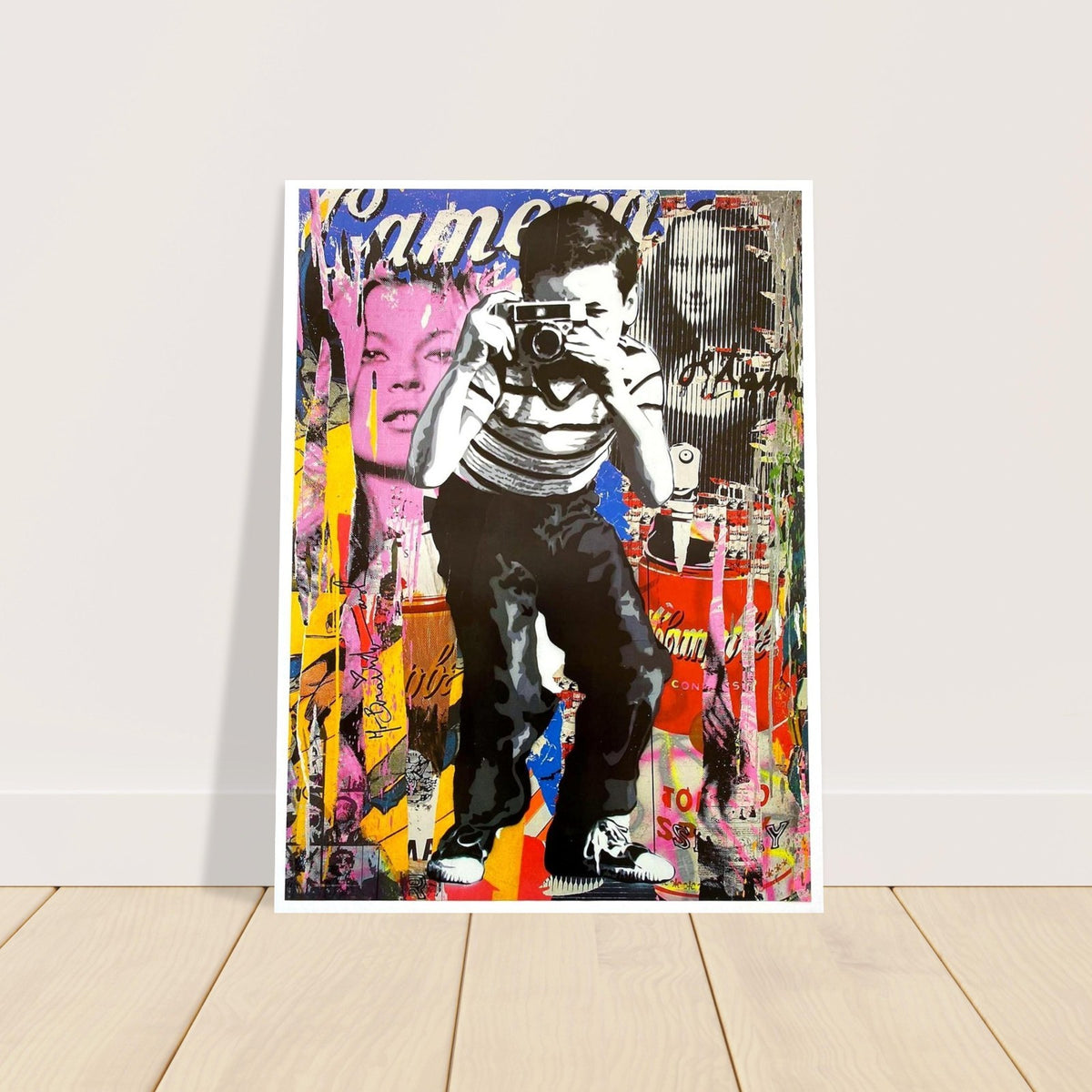 MR. BRAINWASH PHOTOGRAPHER BOY STREET ART POP CULTURE COLLAGE POSTER 2