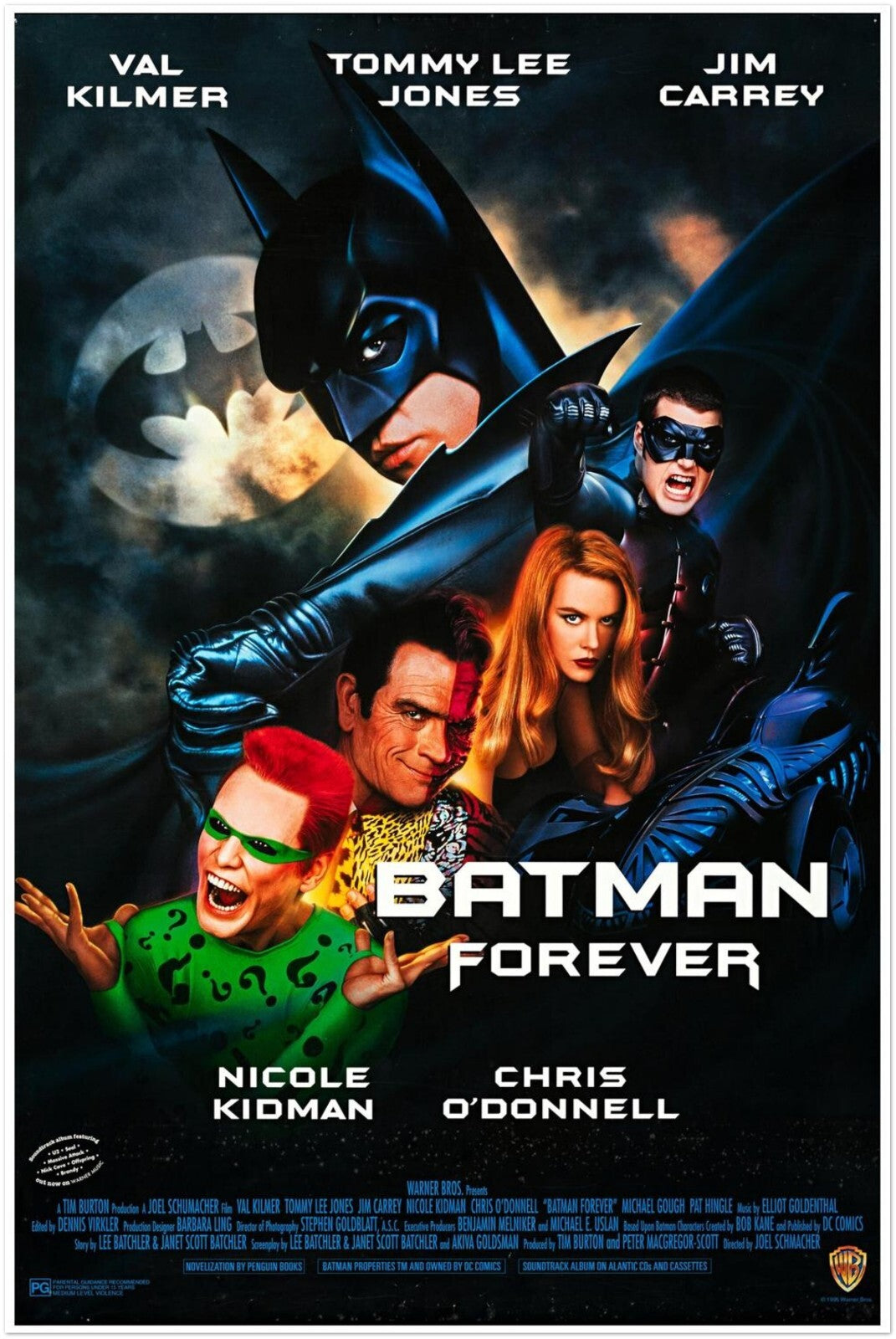 BATMAN FOREVER MOVIE POSTER VAL KILMER JIM CARREY RIDDLER POSTER