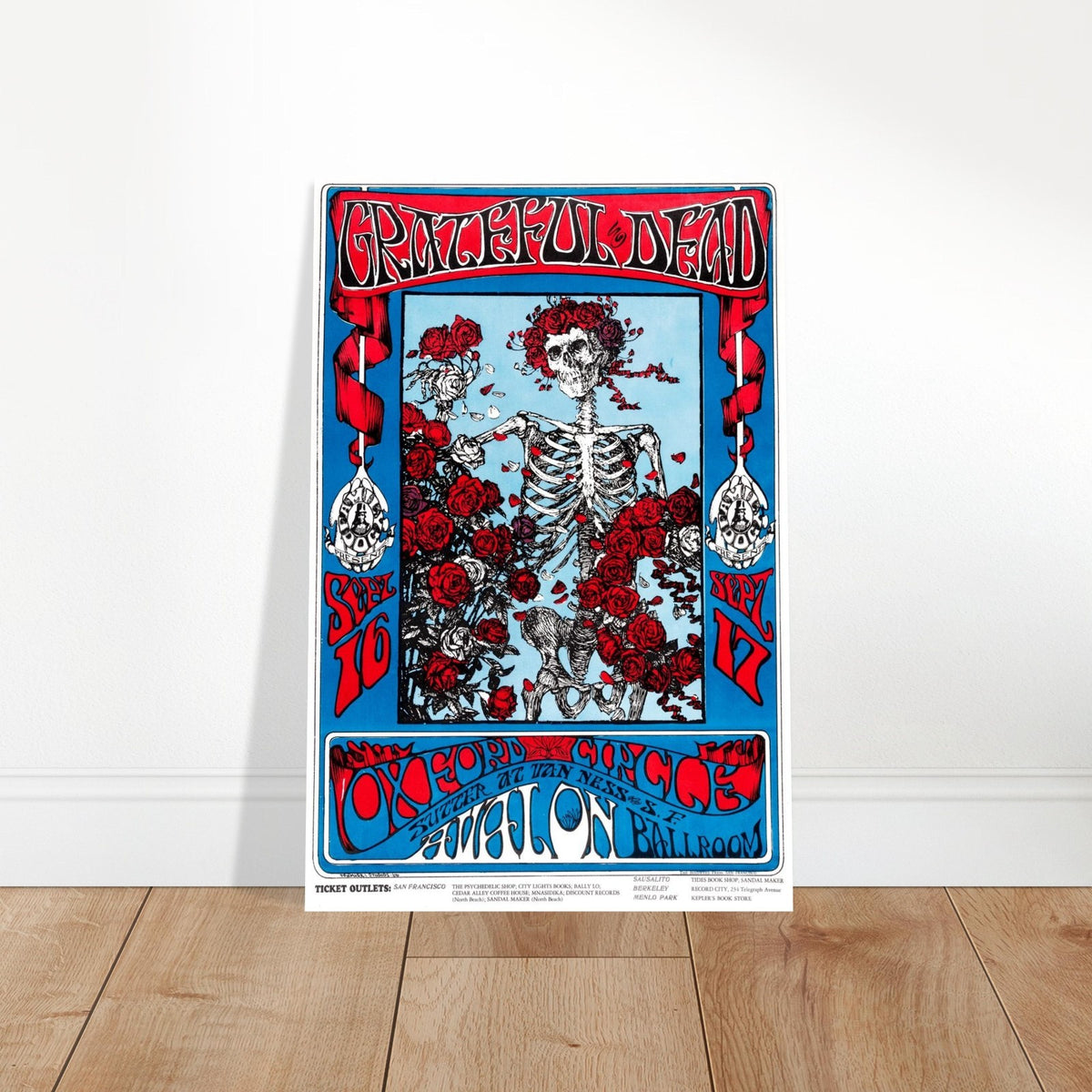 GRATEFUL DEAD 1966 SKULL AND ROSES AVALON BALLROOM PSYCHEDELIC POSTER 2