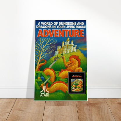 ADVENTURE ATARI POSTER - DUNGEONS & DRAGONS IN YOUR LIVING ROOM - GAME ROOM DECO 2