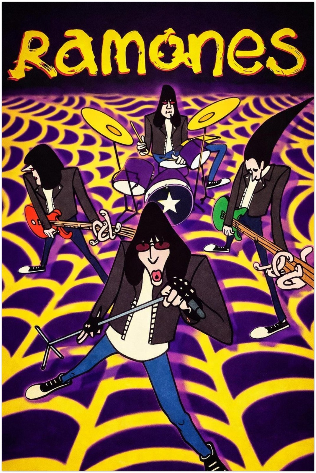 Ramones Poster – Greatest Hits Live – Punk Rock Live Illustration 1980s