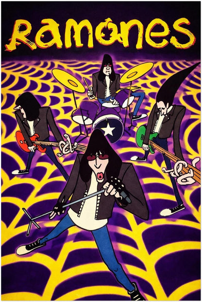 Ramones Poster – Greatest Hits Live – Punk Rock Live Illustration 1980s