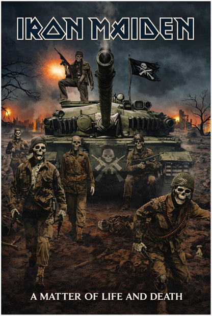 Iron Maiden - A Matter of Life and Death Album Poster - Heavy Metal Art