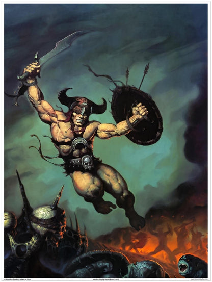 Into The Fray by Gerald Brom  (1993) - Fantasy Art Poster