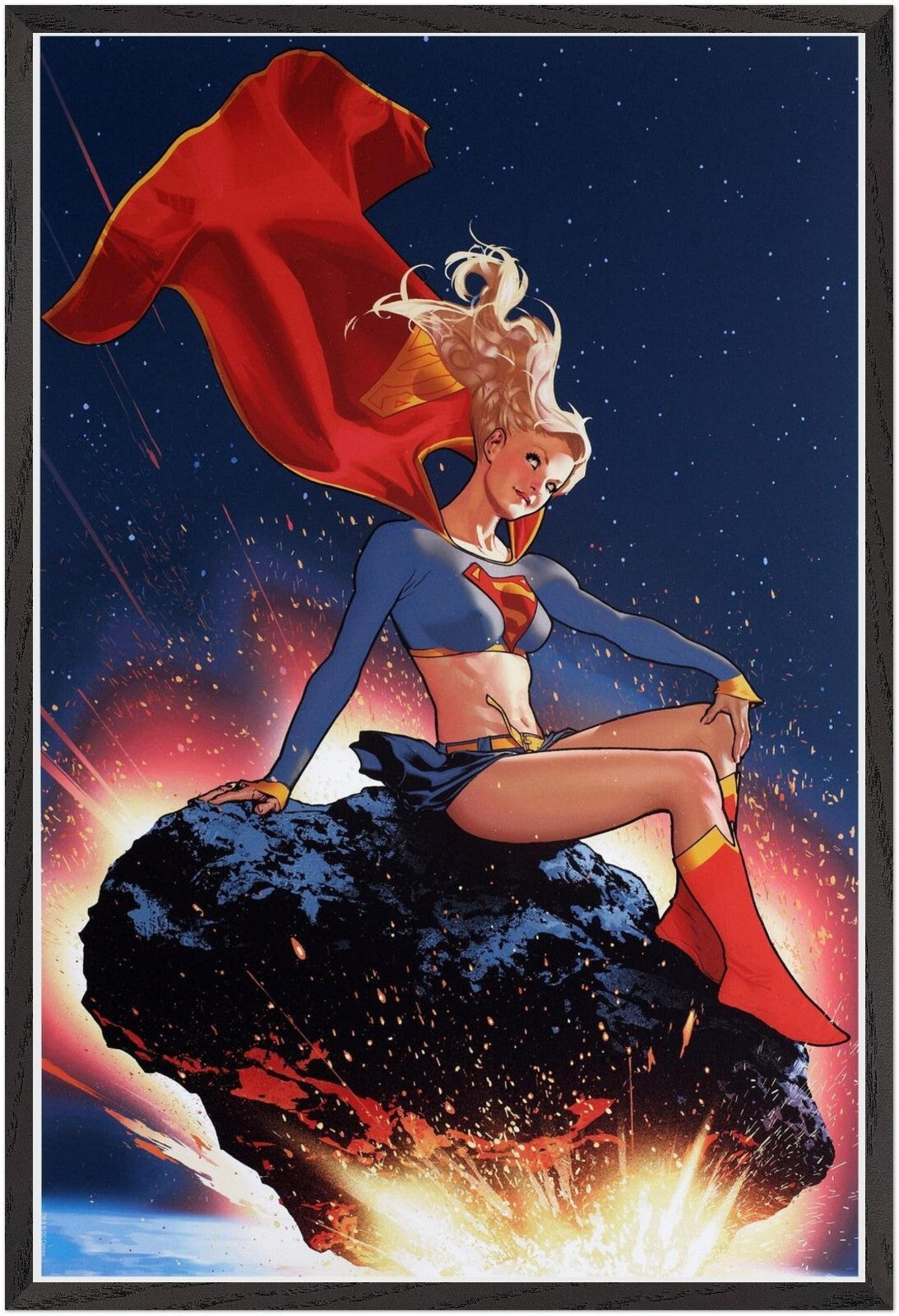 SUPERGIRL DC COMICS SUPERHERO 24X36 FRAMED POSTER - KARA ZOR-EL WALL ART