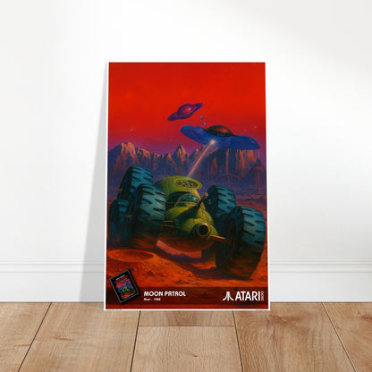 MOON PATROL ATARI 1982 POSTER - LUNAR ROVER UFO SPACE VEHICLE ALIEN PLANET 2