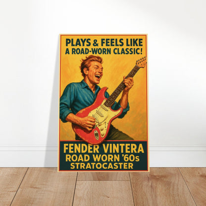 FENDER VINTERA STRATOCASTER POSTER – ROAD WORN ’60S GUITAR AD PRINT 2
