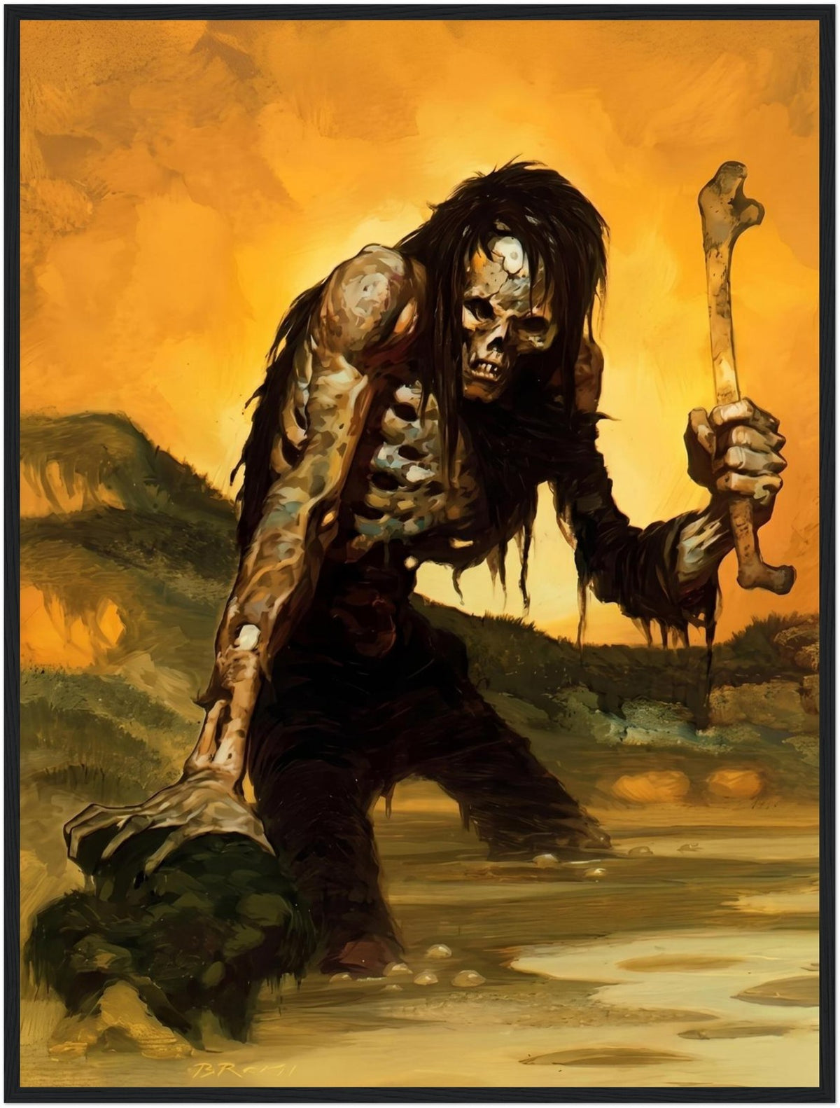 Zoombies by Gerald Brom (1991) - Framed Poster 24in x 32in