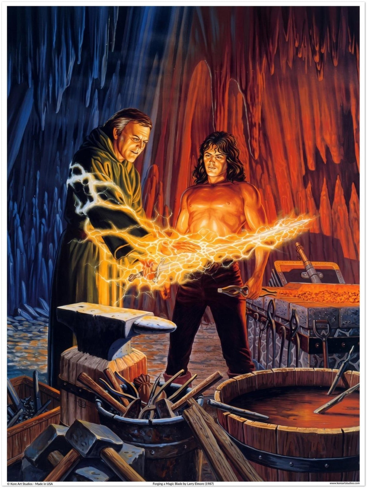 Forging a Magic Blade - Swordsmith Scene by Larry Elmore (1987)