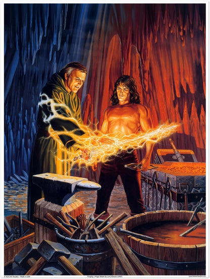 Forging a Magic Blade - Swordsmith Scene by Larry Elmore (1987)