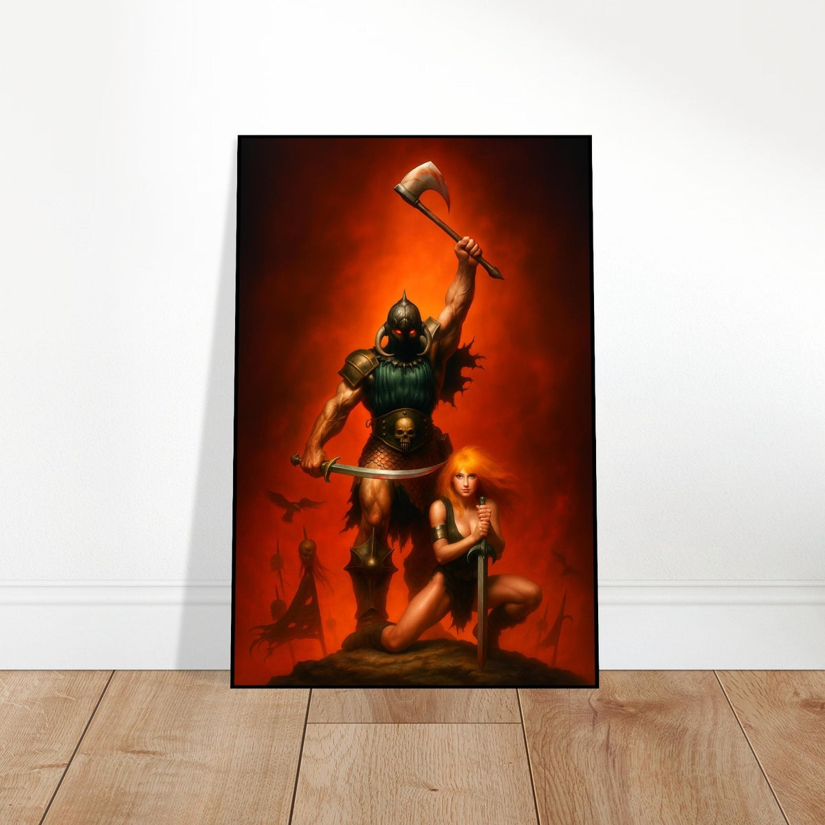 FRANK FRAZETTA INSPIRED – DEATH DEALER FANTASY WARRIOR AXE ART POSTER 2