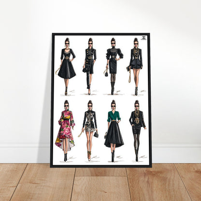 Chanel Framed Poster Karl Lagerfeld Fashion Sketches – Drawing Board 3487-AIE 2
