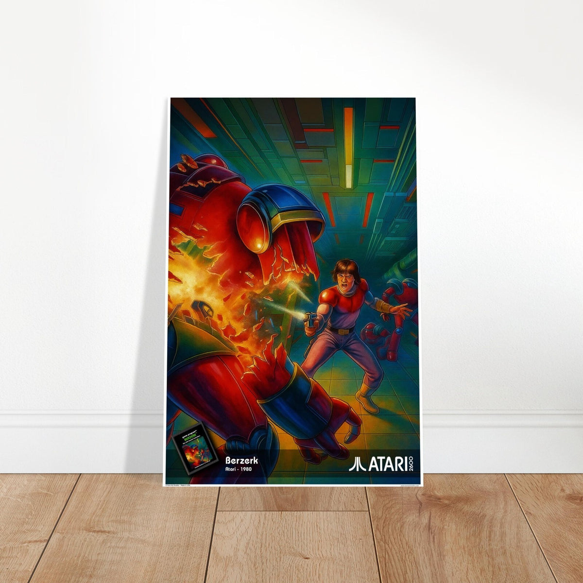 BERZERK ATARI 1980 POSTER - ROBOT SHOOTER MAZE ARCADE CLASSIC VOICE GAME 2