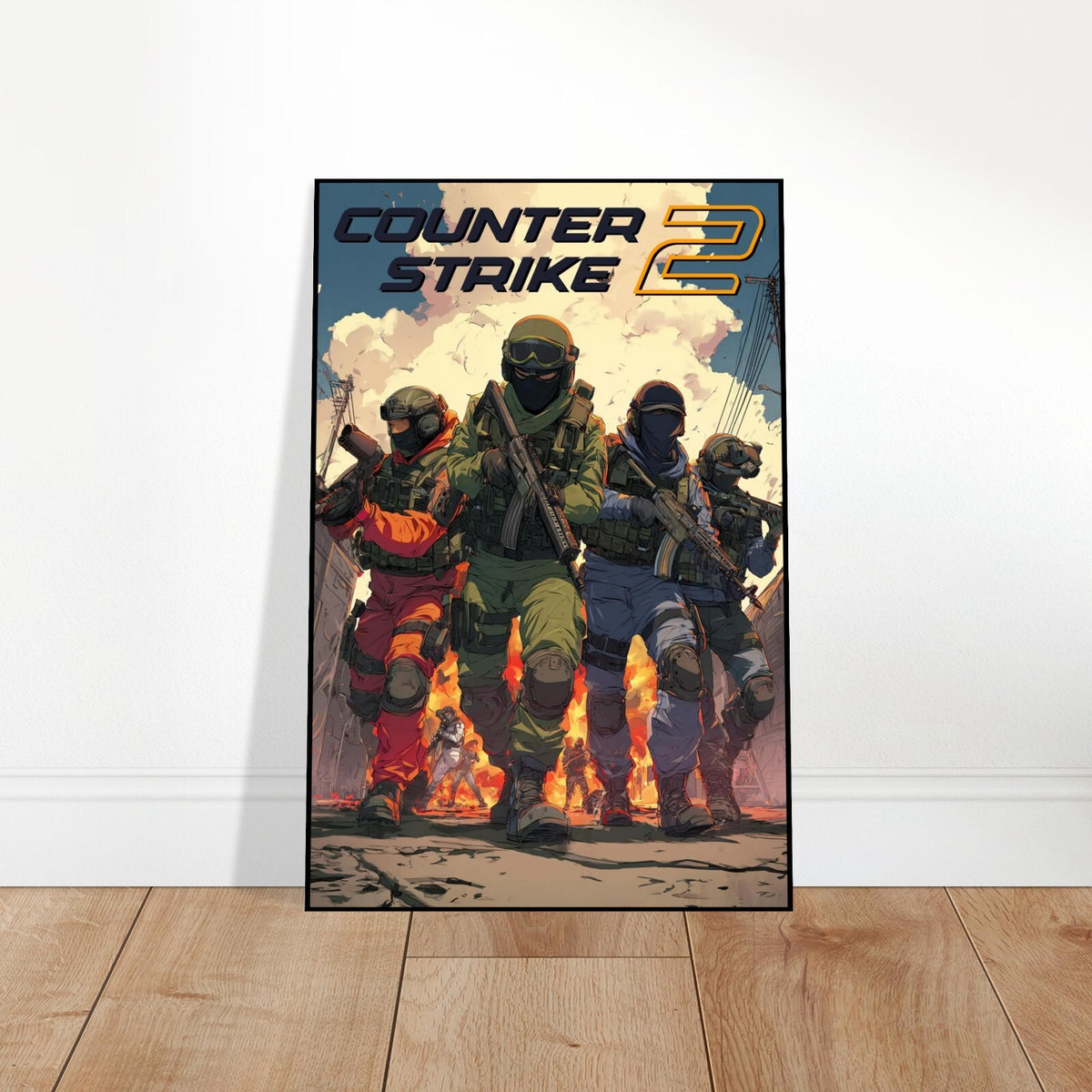 COUNTER STRIKE 2 ANIME STYLE TACTICAL SQUAD GAMING ART POSTER - MANGA STYLE - HD 2