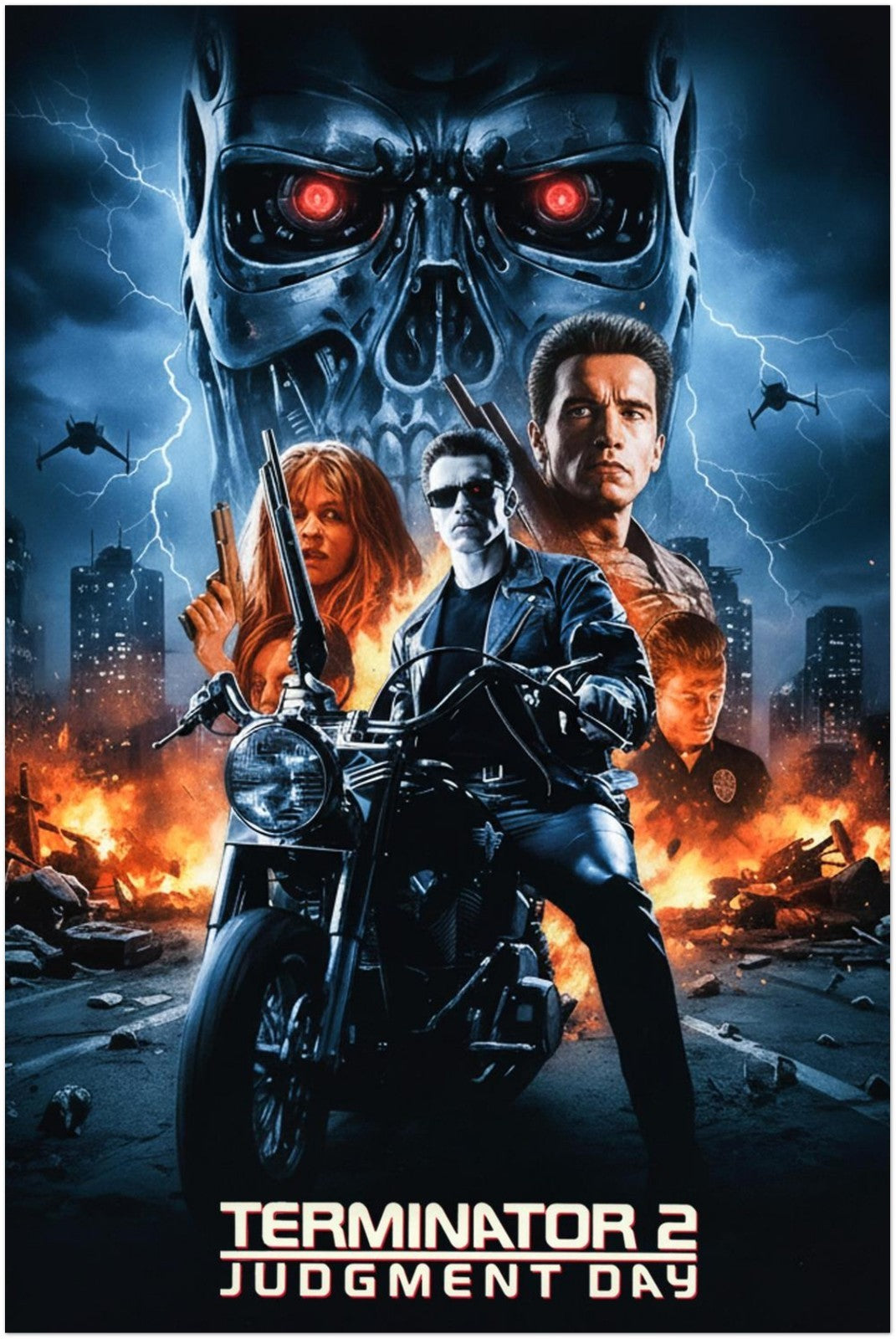 TERMINATOR 2 MOVIE POSTER – 90s ACTION MOVIE WALL ART | ARNOLD SCHWARZENEGGER