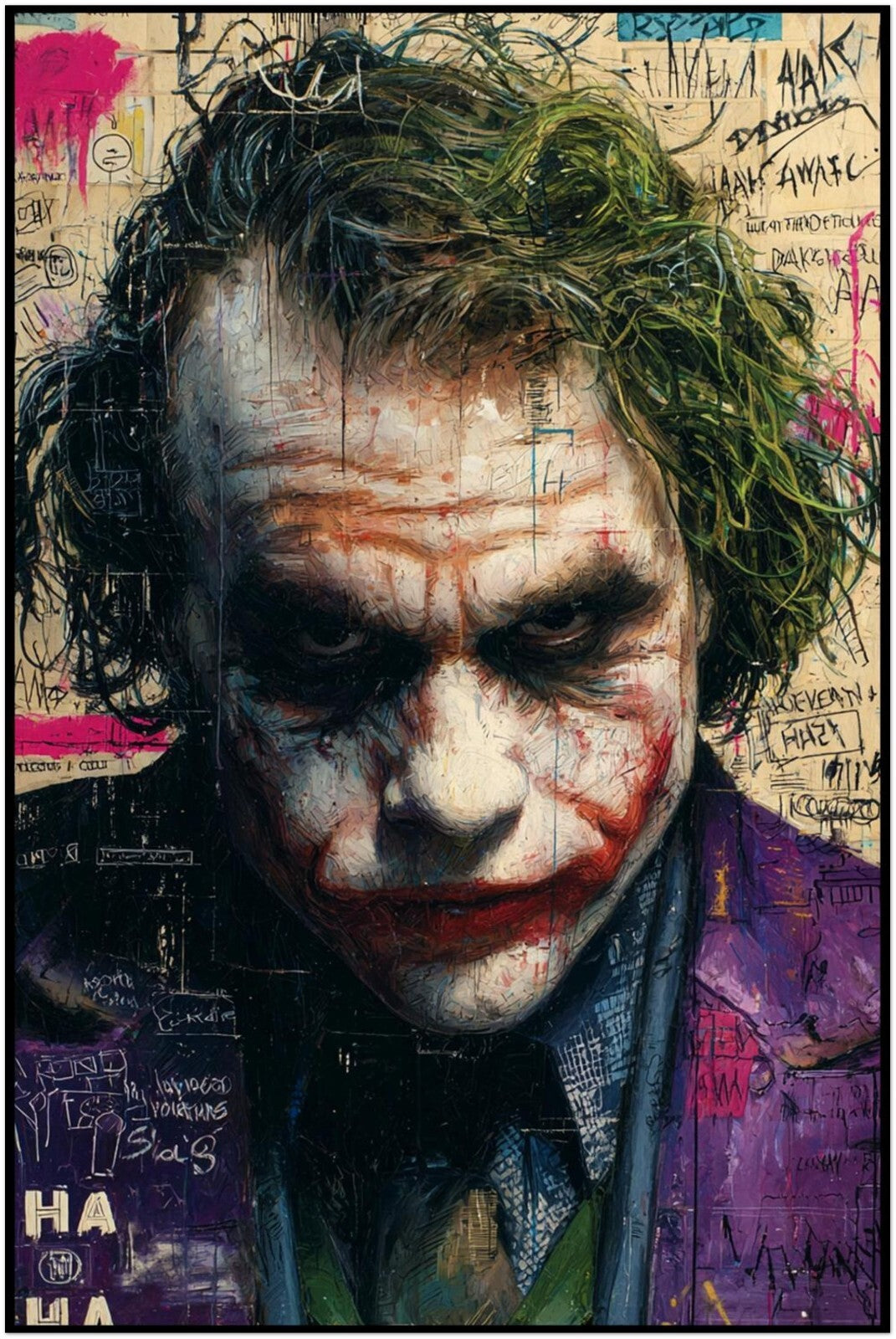 JOKER CHAOS MEMORIES GRAFFITI STREET ART BATMAN VILLAIN POSTER - MOVIES DECO
