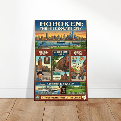 HOBOKEN CITY POSTER – MILE SQUARE VINTAGE STYLE TRAVEL ART PRINT 2