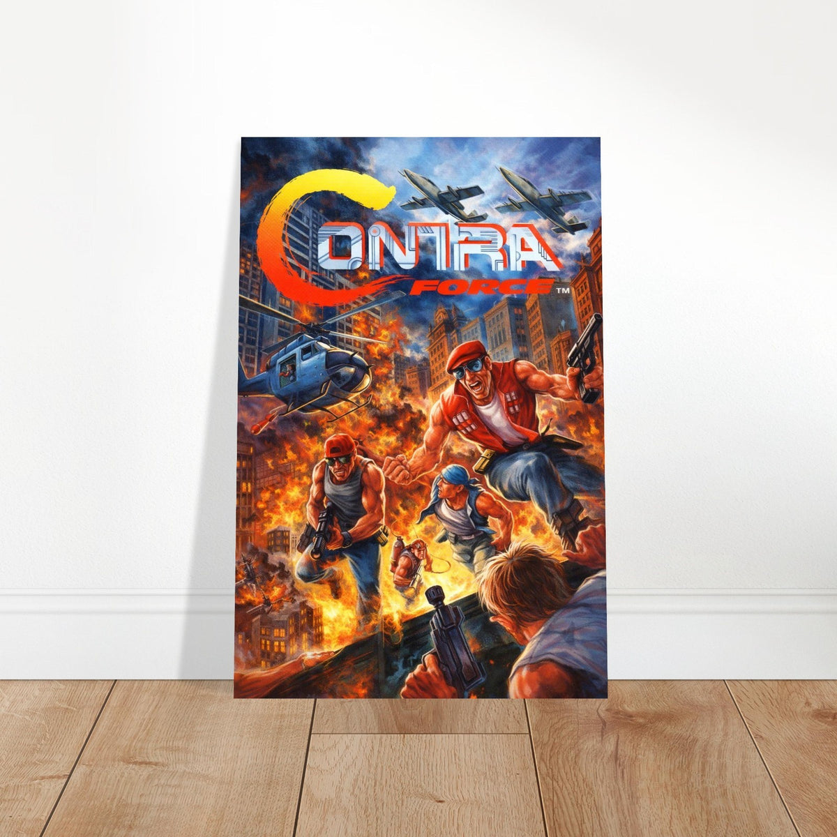 CONTRA FORCE POSTER NES GAME COVER ART EXPLOSIVE RETRO ACTION SHOOTER SCENE 2