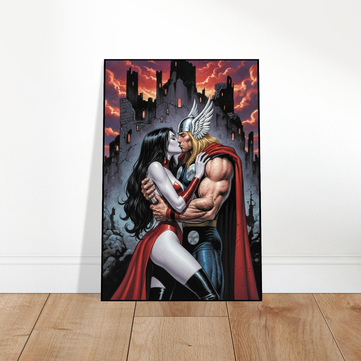 THOR VAMPIRELLA CROSSOVER ROMANCE 2024 FANTASY ART POSTER 2