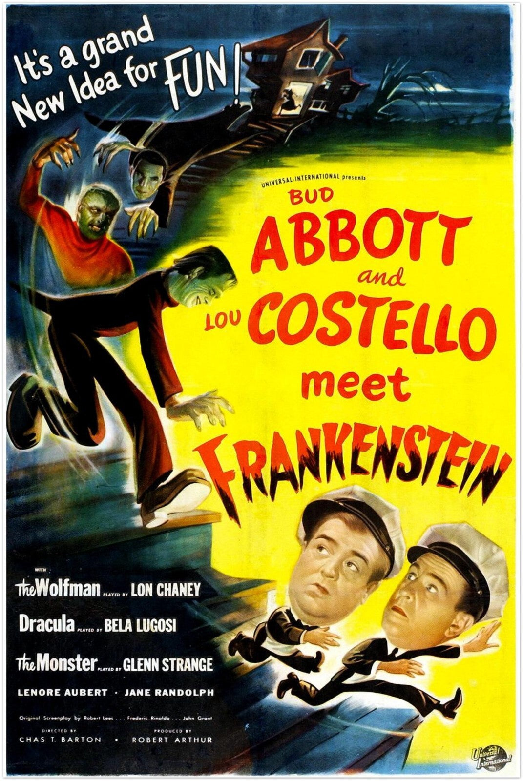 Abbott and Costello Meet Frankenstein Poster – Universal (1948) | Horror-Comedy