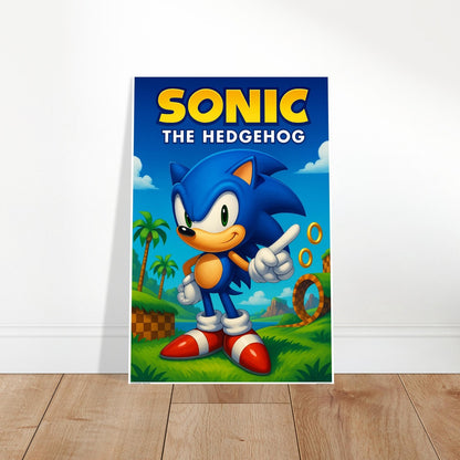 SONIC THE HEDGEHOG POSTER - GREEN HILL ZONE RINGS SEGA GAMING RETRO CLASSIC 2