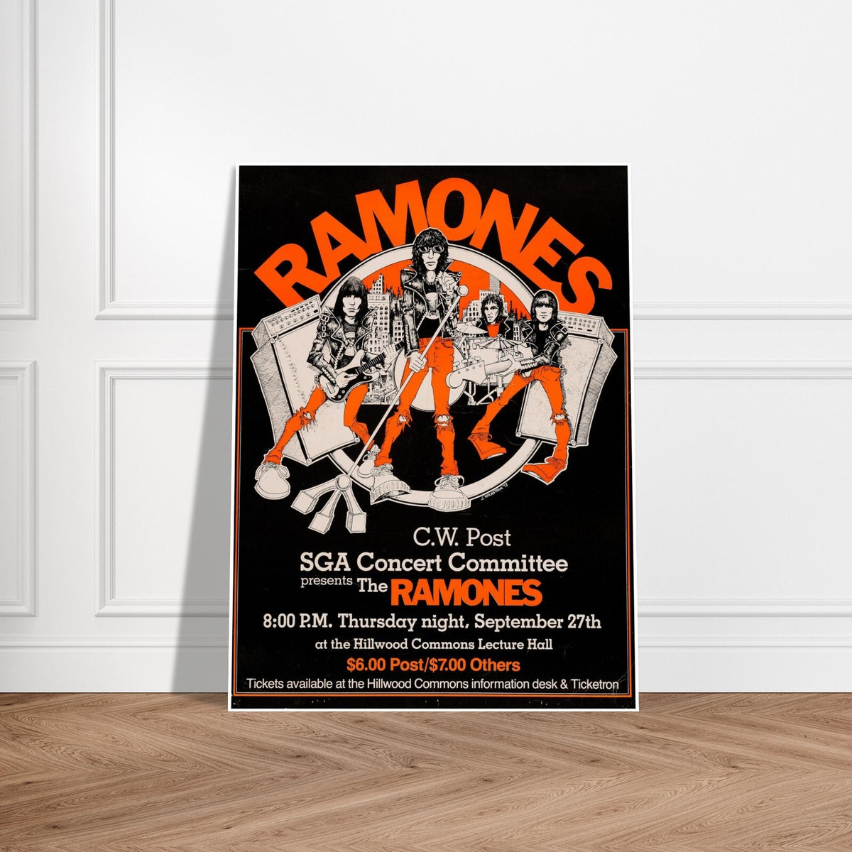Ramones 1978 Concert Poster – C.W. Post Show – Punk Rock Wall Art Print 2