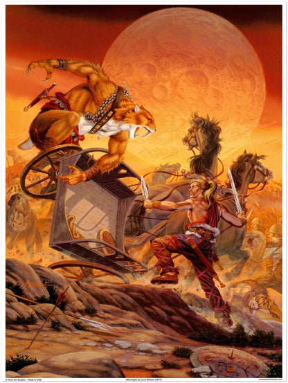 Larry Elmore Werenight Fantasy Art Poster Werecat Sword & Sorcery RPG 1997