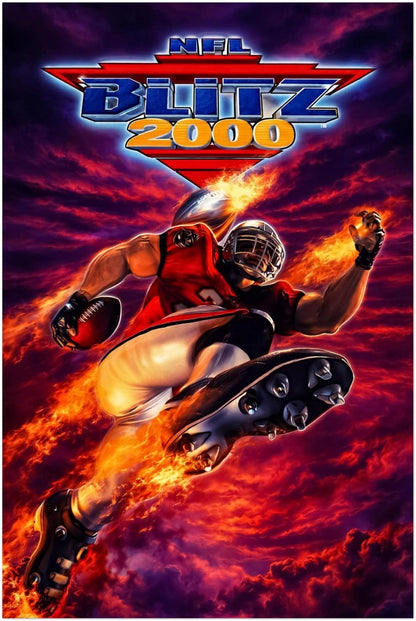 NFL BLITZ 2000 POSTER – SEGA DREAMCAST RETRO FOOTBALL GAME ART