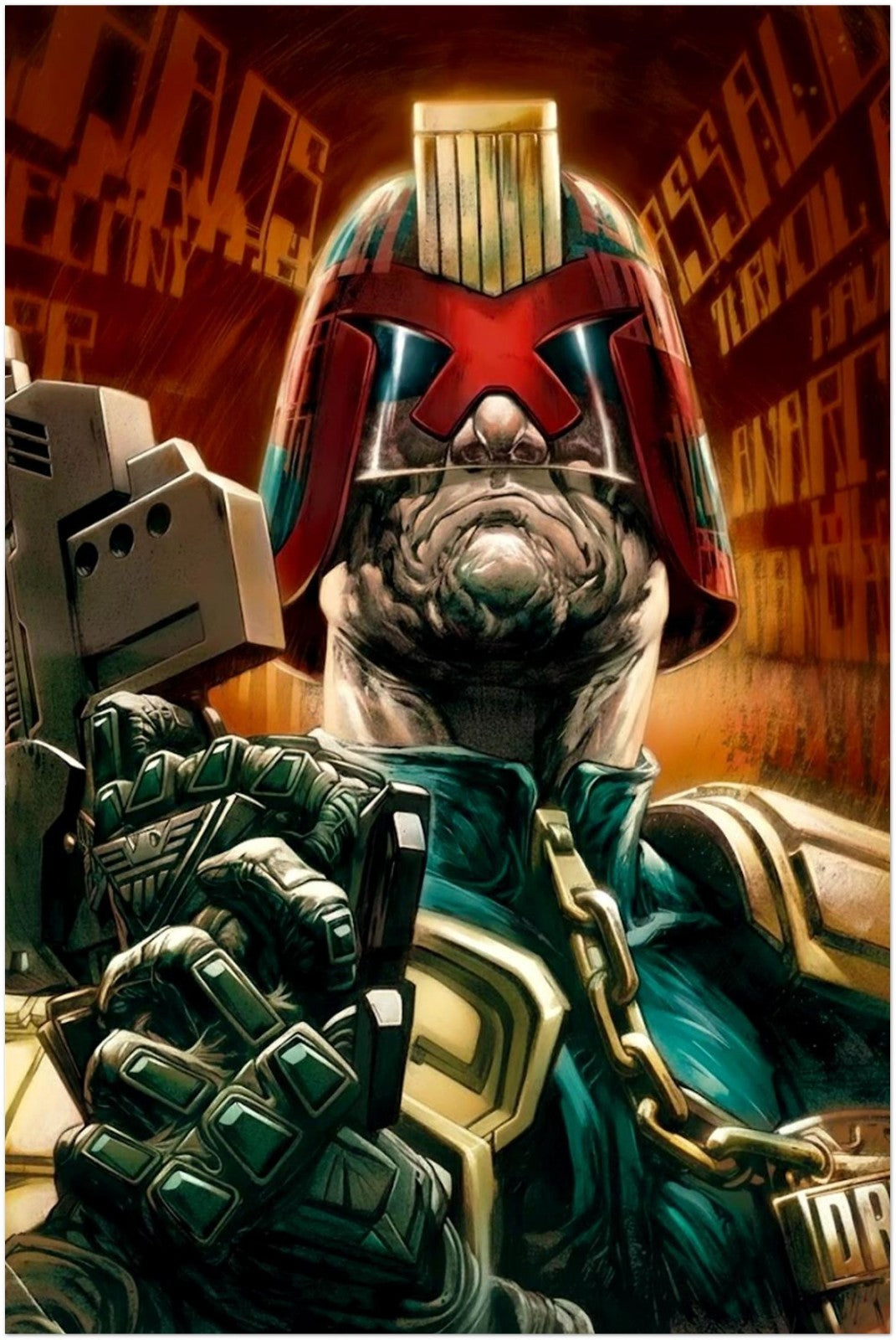 Judge Dredd Poster - Comic Character - Wall Art - Mans Cave Hight Quality - Rare