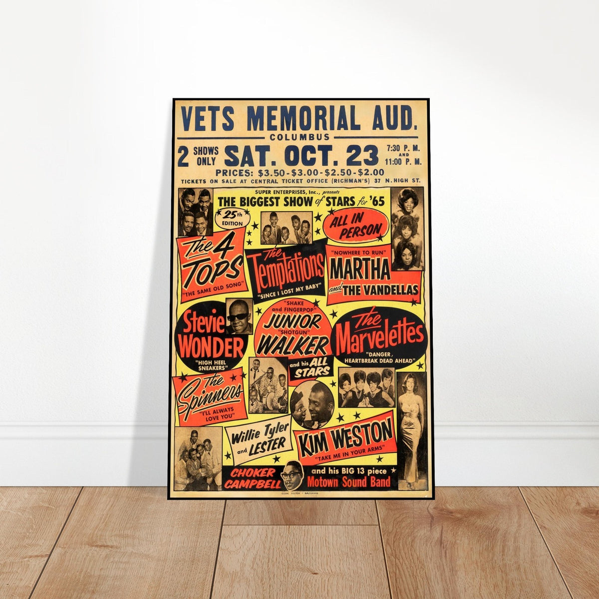 MOTOWN LEGENDS 1965 COLUMBUS CONCERT VINTAGE MUSIC HISTORY POSTER 2