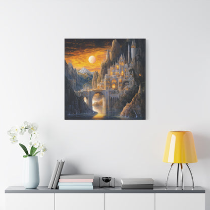 Errol Le Cain Inspired – "Enchanted Citadel" Square Canvas Art