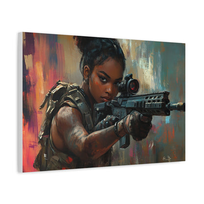 "Deadeye Strike" – Girls & Guns Kore Series Precision Sniper Canvas Art