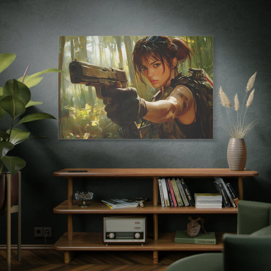 "Jungle Hunter" – Girls & Guns Kore Series Tactical Combat Canvas Art