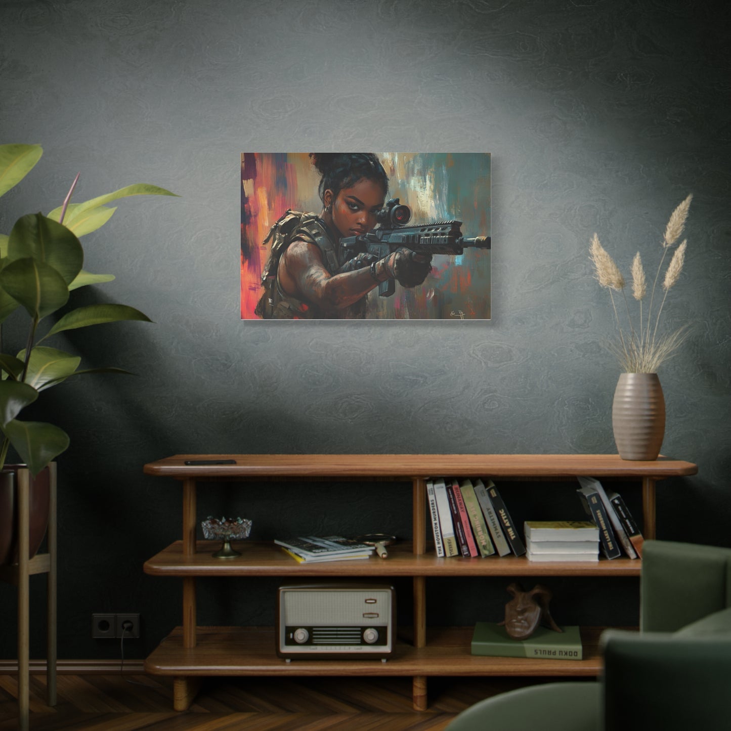 "Deadeye Strike" – Girls & Guns Kore Series Precision Sniper Canvas Art