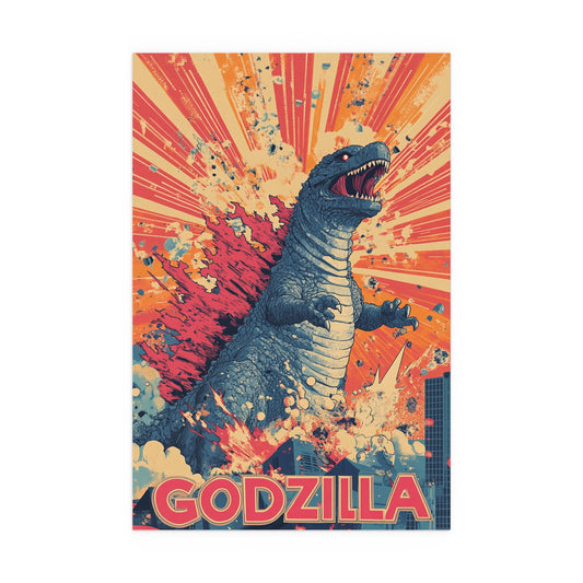 Godzilla Poster I – Retro Japanese Kaiju Artwork Inspired by Showa-Era