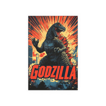 Godzilla Poster V – Retro Japanese Kaiju Artwork Inspired by Showa-Era