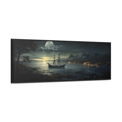 Adolf Des Coudres Inspired – Moonlit Bay | Serene & Atmospheric Wide Canvas