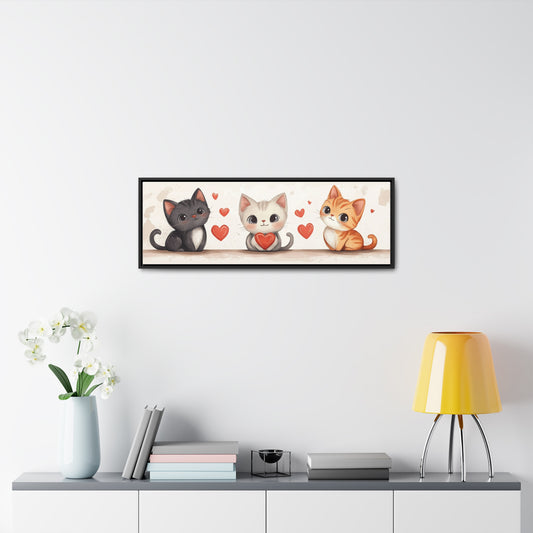 Cute Trio of Kittens Wall Art – Adorable Cat Illustration for Kids' Room & Nursery | Playful & Heartwarming Decor